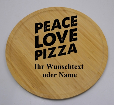 Pizza plate with the Peace love pizza